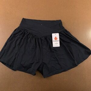 FireSwan Women's Size Large Black Crossover Pocketed Flowy Athletic Shorts NWT
